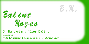 balint mozes business card
