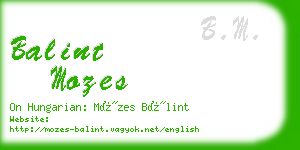 balint mozes business card